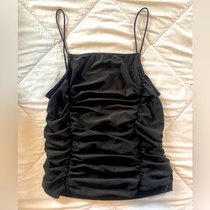 SHEIN Black Scrunch Crop Top